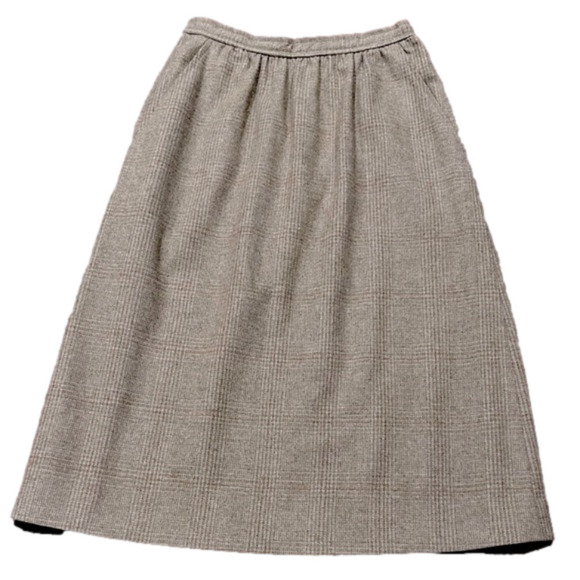 Vintage Evan-Picone Brown Tweed Wool Midi Skirt - Size 8 - Picture 1 of 11